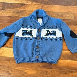 Gymboree Blue Train Knit Cardigan